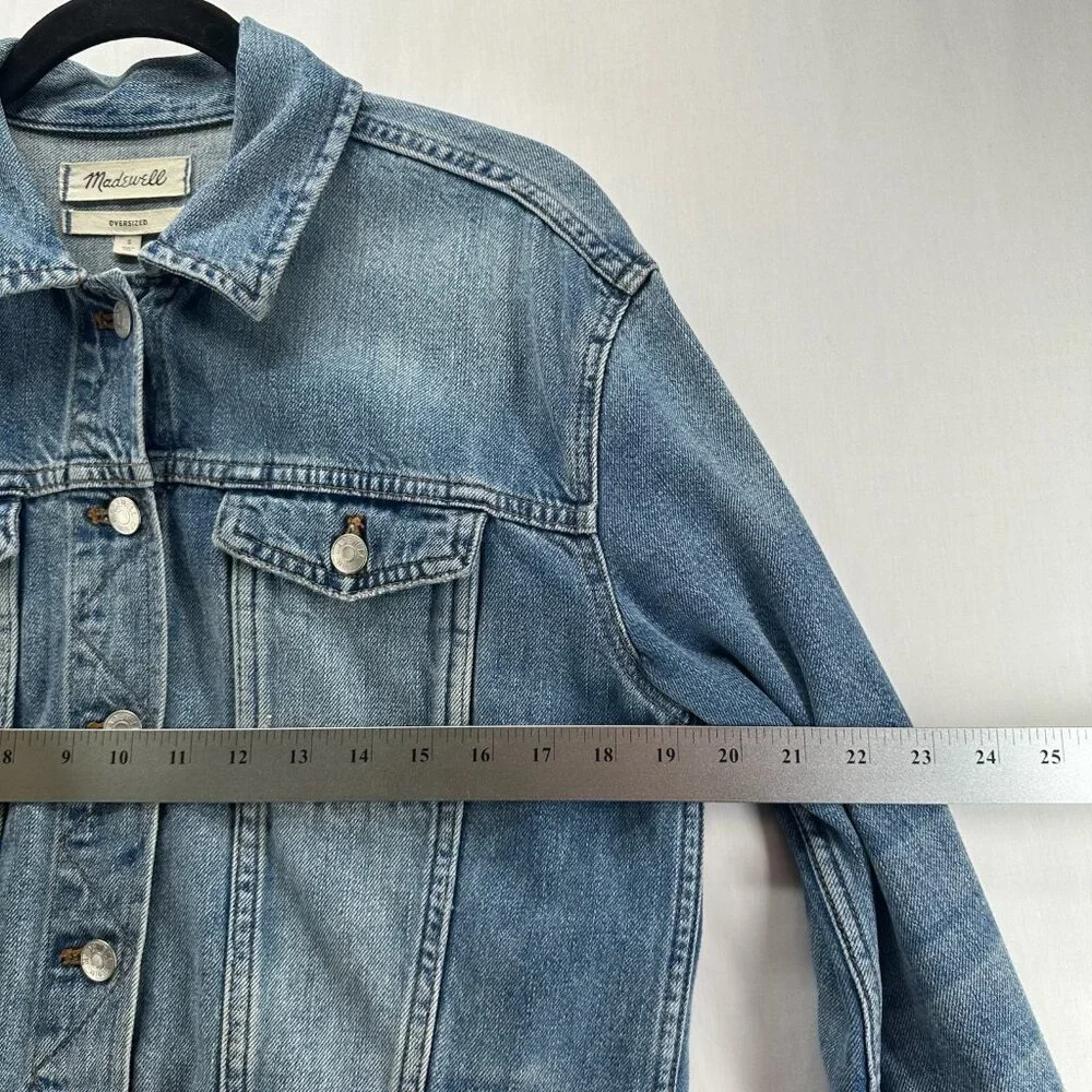 Madewell Oversized Jean Truck Jacket Womens S Button Up Capstone Wash Denim Blue - Picture 8 of 14